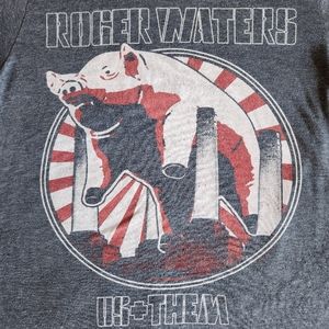 Roger Waters Us + Them Rock N Roll Band Concert Tour Small Gray Graphic T-Shirt